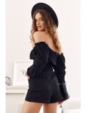 Pantaloni scurți cu manșete, negru 2011 - Magazin online - Boutique